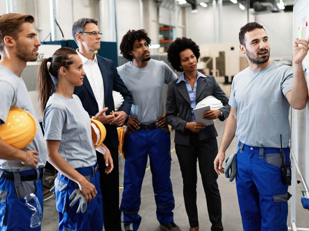 STPC team working in an industrial environment